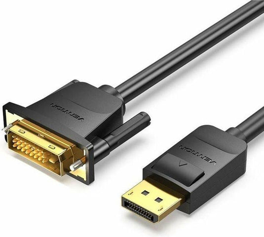 VENTION HAFBG | 1.5M| BLACK | DP MALE TO DVI (24+1) MALE | GOLD-PLATED | 1080P@60HZ | TINNED-COPPER | 6 MONTHS WARRANTY CABLE