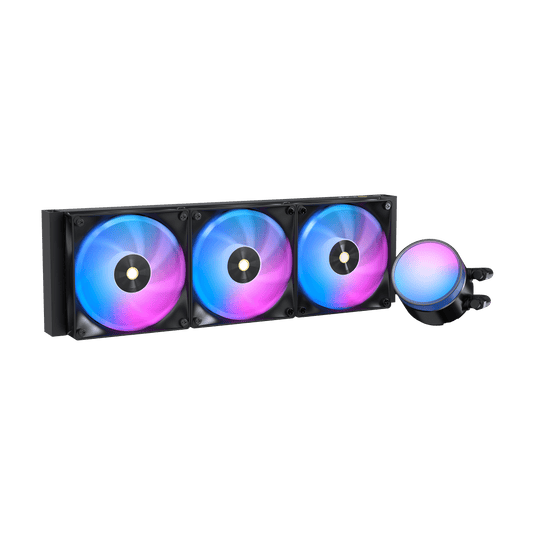 OCYPUS DELTA L36 ARGB V2 | BLACK | AIO LIQUID CPU COOLER | 360MM RADIATOR | 300W TDP | TRIPLE FAN | 120 X 120 X 25MM | ARGB PUMP LED + ARGB FAN LED | CONNECTOR: 4-PIN PWM | LGA 115X / 1200 / 1700 / 1851 | AM4 / AM5 | 6 MONTHS WARRANTY LIQUID COOLER