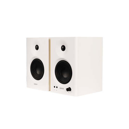 EDIFIER MR4 WHITE | POWERED STUDIO MONITOR SPEAKERS | 42W RMS OUTPUT (21W + 21W) | 4" MID-BASS DRIVER | 1" SILK DOME TWEETER | 60HZā20KHZ FREQUENCY RESPONSE | TRS BALANCED / RCA & AUX INPUTS | FRONT HEADPHONE OUTPUT | 6 MONTHS WARRANTY SPEAKER |