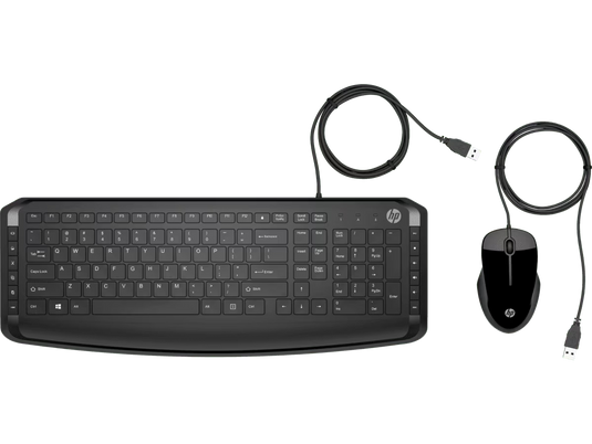 HP 200 PAVILLION (9DF28AA) | WIRED MOUSE AND KEYBOARD COMBO | BLACK | WIRED USB-A CONNECTION | FULL-SIZE CHICLET KEYBOARD | 1600 DPI OPTICAL MOUSE | KEYBOARD AND MOUSE