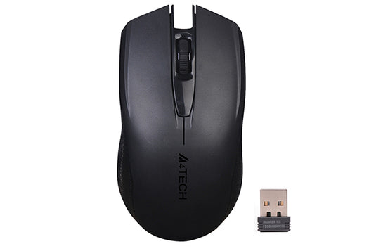 A4TECH G3-760N | BLACK | WIRELESS | 2.4GHZ | SYMMETRIC | SENSOR: OPTICAL | NANO USB RECEIVER | 1200 DPI | POWER SAVING | WITH BATTERY INCLUDED | 6 MONTHS WARRANTY MOUSE