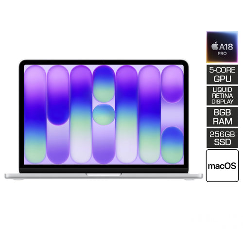 APPLE MACBOOK NEO MHFA4PP/A SILVER | A18 PRO CHIP | 6 CORE CPU | 5 CORE GPU | 16 CORE NEURAL ENGINE | 8GB UNIFIED MEMORY | 256GB STORAGE | 13.0" IPS DISPLAY | MACOS | 12 MONTHS WARRANTY LAPTOPPC