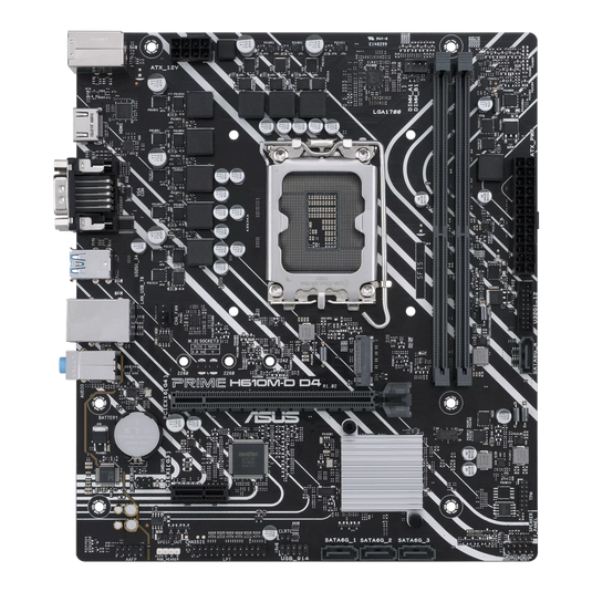 ASUS PRIME H610M-D D4 LGA 1700 | M-ATX |DDR4 | PCIE 4.0 | M.2 SLOT| REALTEK 1 GB ETHERNET | HDMI® | D-SUB | USB 3.2 GEN 1 | SATA 6 GBPS | 12 MONTHS WARRANTY | MOTHERBOARD