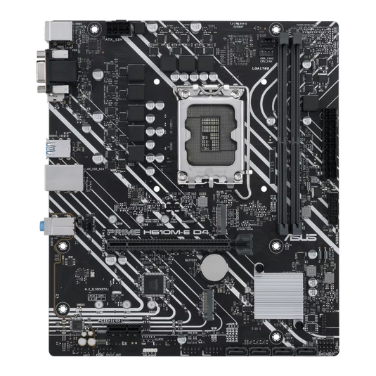 ASUS PRIME H610M-E D4 | 2 DIMM SLOTS | DDR4 | PCI-E 4.0 X 16 | PCI-E 4.0 M.2 * 2 | REALTEK GB LAN | DP * 1 | VGA * 1 | HDMI * 1 | LGA 1700 | 12 MONTHS WARRANTY | MOTHERBOARD
