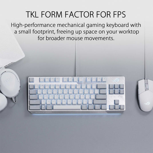 ASUS ROG STRIX SCOPE NX TKL MOONLIGHT WHITE RED SWITCH MECHANICAL KEYBOARD-KEYBOARD-Makotek Computers