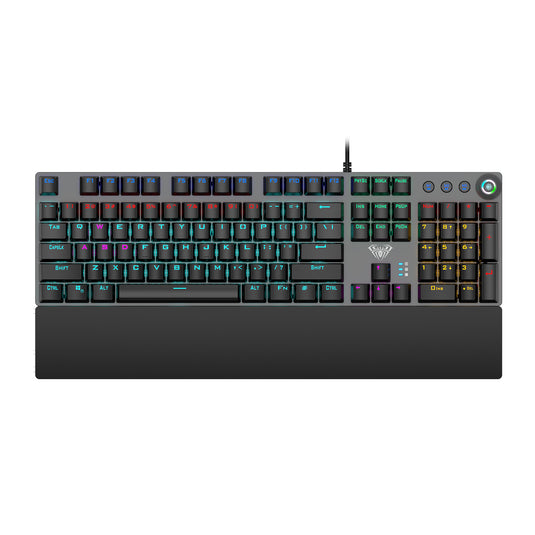 AULA F2058 | 108 KEYS | FULL SIZE LAYOUT DESIGN | WIRED USB | RGB BACKLIGHT | BLUE MECHANICAL SWITCH | FULL-KEY ANTI-GHOSTING | BLACK | 6 MONTHS WARRANTY KEYBOARD
