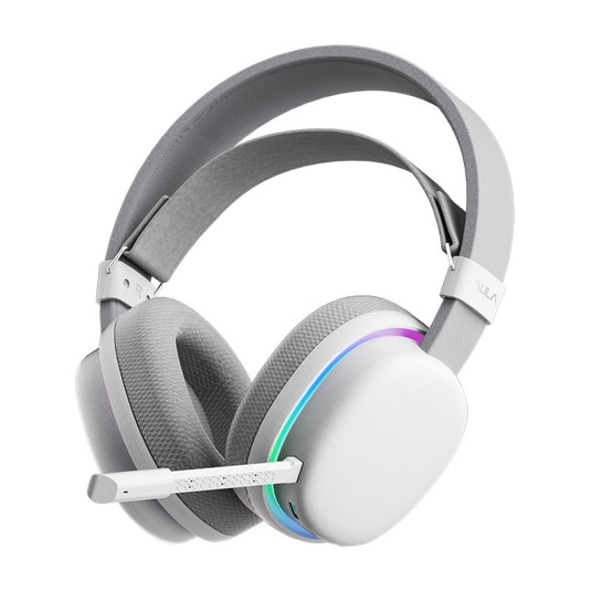 AULA G7 | WHITE | TRI-MODE: 2.4GHZ WIRELESS / BLUETOOTH / WIRED| LOW-LATENCY WITH RGB SOFT AMBIENT LIGHTING | USB 7.1 SOUND CARD | | CUSTOM EQ SOFTWARE SUPPORT | 360° OMNIDIRECTIONAL AI NOISE-CANCELLING MICROPHONE | 6 MONTHS WARRANTY HEADSET