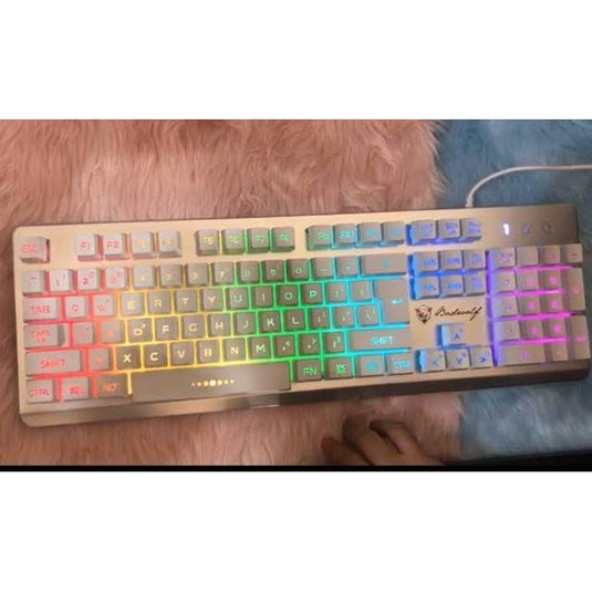 BADWOLF SAVIOR BK-800 GAMING WHITE KEYBOARD-KEYBOARD-Makotek Computers