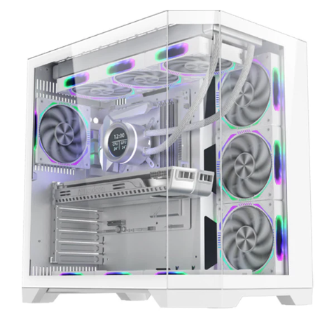 COOLMAN SPECTRA-LUXE | WHITE | ATX / M-ATX / ITX | THREE-SIDED HD GLASS PANELS | SIDE PANEL VENTILATION MESH | L418 X W280 X 410MM | SPACIOUS INTERIOR | HDD + SSD SUPPORT FOR ENHANCED PERFORMANCE | DUST-PROOF | 6 MONTHS WARRANTY PC CASE