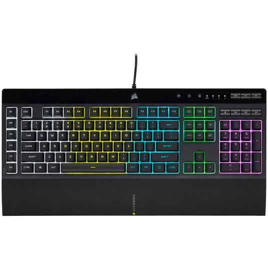 CORSAIR K55 CORE RGB GAMING BLACK WIRED KEYBOARD | CUSTOMIZABLE 10-ZONE RGB BACKLIGHTING | RUBBER DOME | 6 MACRO KEYS | 110 KEYS | 6 MONTHS WARRANTY KEYBOARD
