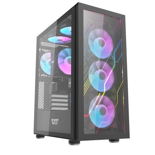 DARKFLASH DK210 M-ATX GAMING CASE BLACK-PC CASE-Makotek Computers