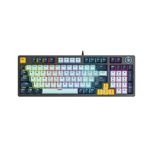 FANTECH MK890V2 ATOM 96 RGB MICHANICAL KEYBOARD | 3 PIN HOT-SWAPPABLE | 95% FACTOR | ANTI-GHOSTING | DETACHABLE CAPS AND SWITCH | SKY BLUE | 6 MONTHS WARRANTY KEYBOARD