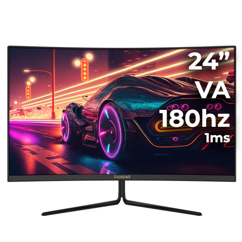 GAMDIAS HD24CIC | 1920 X 1080 | 5MS (GTG) | 24" | 180HZ | R1500 | DP * 2 | HMDI * 2 | VA | HIGH REFRESH RATE MONITOR