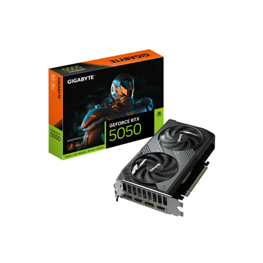 GIGABYTE GV-N5050WF2OC-8GD GEFORCE RTX 5050 WINDFORCE OC 8G | 8 GB GDDR6 | PCI-E 5.0 | 20 GBPS | 128 BIT | ATX | 12 MONTHS WARRANTY GRAPHICS CARD