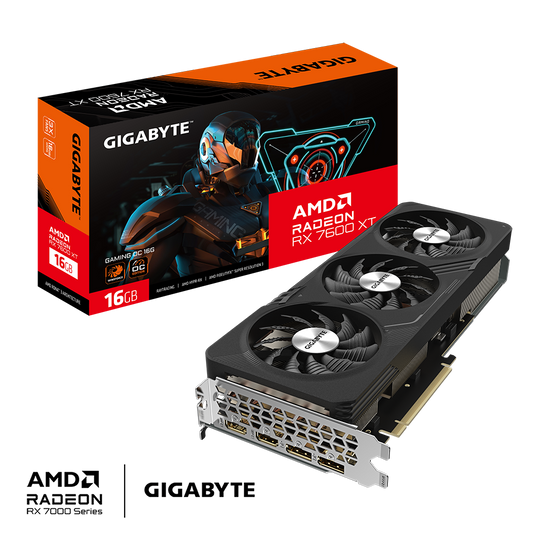 GIGABYTE GV-R76XTGAMING-OC-16GD RADEON RX 7600 XT GAMING OC | 16GB GDDR6 | 18 GBPS | 128 BIT | PCIE 4.0 | 12 MONTHS WARRANTY GRAPHICS CARD