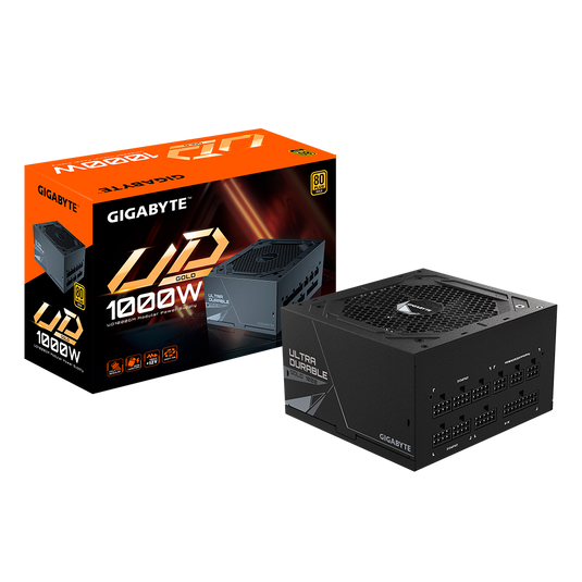 GIGABYTE UD1000GM | 1000W | 80+ GOLD | FULLY MODULAR | FLAT CABLE | BLACK | 12 MONTHS WARRANTY | POWER SUPPLY
