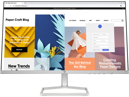 HP S5 524SF 23.8" | PANEL TECHNOLOGY IPS | WHITE | LCD DISPLAY FEATURES ON-SCREEN CONTROLS | ANTI-GLARE | HP EYE EASE | COLOR GAMUT 99% SRGB | RESOLUTION FHD (1920 X 1080) | BRIGHTNESS 300 NITS | 12 MONTHS WARRANTY MONITOR