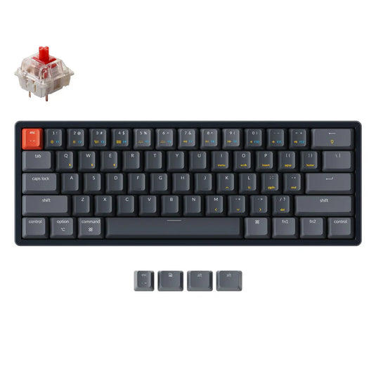 KEYCHRON K12 C1 |RGB BACKLIGHT ALUMINUM FRAME |RED SWITCH | GATERON MECHANICAL| WIRED OR WIRELESS MODE | 60% LAYOUT | 6 MONTHS WARRANTY KEYBOARD