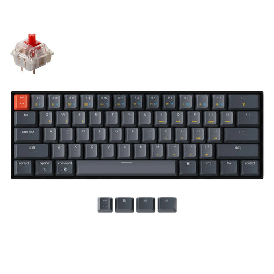 KEYCHRON K12 H1 | RGB BACKLIGHT | RED SWITCH | GATERON G PRO MECHANICAL | HOT-SWAP SWITCH | WIRED OR WIRELESS MODE | 61 KEYS | 6 MONTHS WARRANTY KEYBOARD