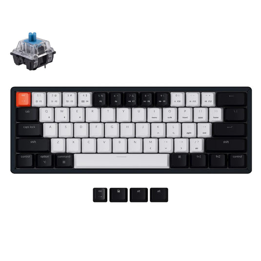 KEYCHRON K12 L2 | BLUE SWITCH |WIRED OR WIRELESS MODE | NON-LED | ALUMINUM| 60% LAYOUT | 6 MONTHS WARRANTY KEYBOARD