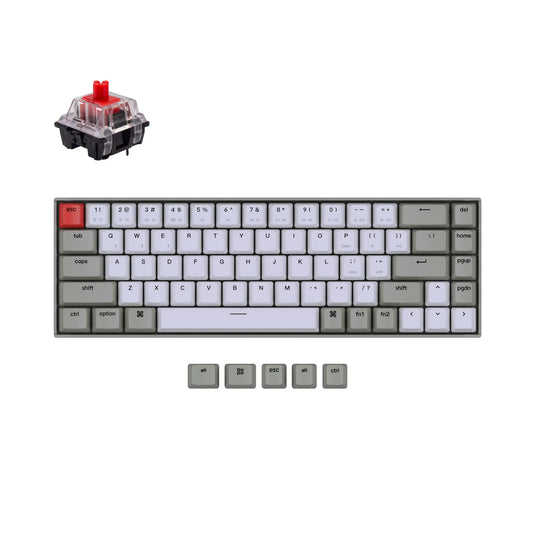 KEYCHRON K6 K1 | NON-BACKLIT | RED SWITCH | 68 KEYS | WIRED OR WIRELESS MODE | 65% LAYOUT | 6 MONTHS WARRANTY KEYBOARD
