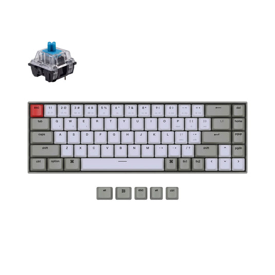 KEYCHRON K6 K2 | NON-BACKLIT | BLUE SWITCH | 68 KEYS | WIRED OR WIRELESS MODE | 65% LAYOUT | 6 MONTHS WARRANTY KEYBOARD