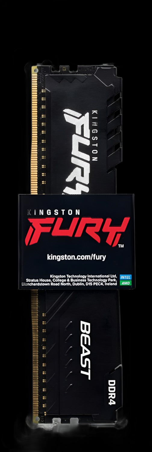 KINGSTON KF432C16BB1/16 FURY BEAST | 16GB X 1 | DDR4 | 3200MHZ | CL 16 | SINGLE STICK | BLACK 12 MONTHS WARRANTY MEMORY