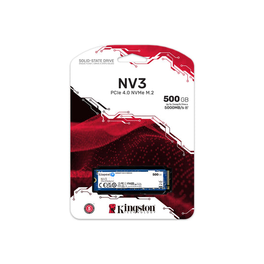 KINGSTON SNV3S/500G NV3 500GB | PCIE 4.0 x4 NVME | M.2 2280 | 12 MONTHS WARRANTY SOLID STATE DRIVE