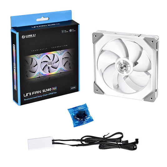 LIAN LI UNI FAN SL140 SINGLE RGB WHITE CASE FAN (UF-SL140-1W) SINGLE FAN