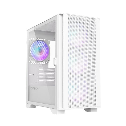 MONTECH AIR 100 ARGB WHITE MATX WITH 4X ARGB FAN CASE-CASE-Makotek Computers