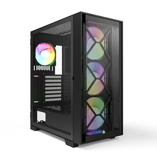 MONTECH AIR 1000 PREMIUM BLACK WITH 3x140MM ARGB FAN AND 1x120MM ARGB FAN CASE-CASE-Makotek Computers
