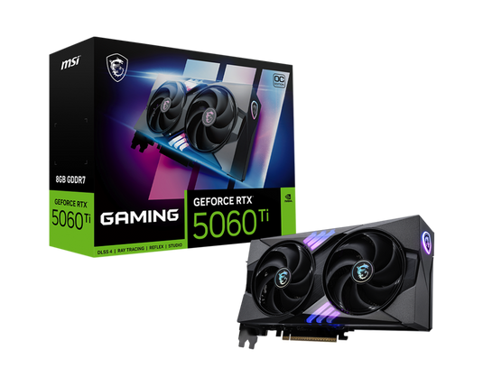 MSI G506T-8GC GEFORCE RTX 5060 Ti 8G GAMING OC | PCI EXPRESS GEN 5 X16 (USES X8) | 28 GBPS | 4608 UNITS CUDA CORES | 8GB GDDR7 | 128 BIT | 12 MONTHS WARRANTY GRAPHICS CARD