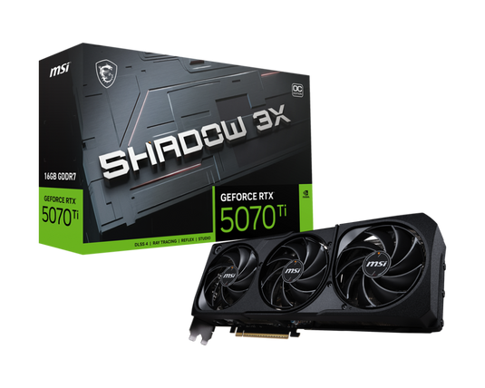 MSI G507T-16S3C NVIDIA GEFORCE RTX 5070 TI SHADOW | 16GB GDDR7 | 8960 CUDA CORES | 28 GBPS | 256 BIT | PCIE 5.0 | 12 MONTHS WARRANTY GRAPHICS CARD