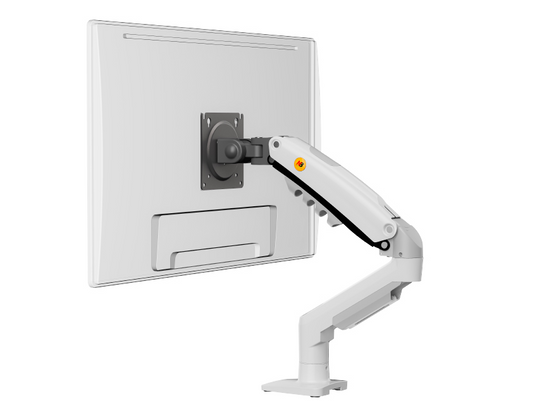 NORTHBAYOU F80-XE |WHITE | SINGLE ARM | GAS-STRUT BALANCED MOVEMENT AND POSITIONING| FITS 17-30" DISPLAY |SUPPORT LEAD FROM 2KG TO 9KG | 6 MONTHS WARRANTY MONITOR STAND