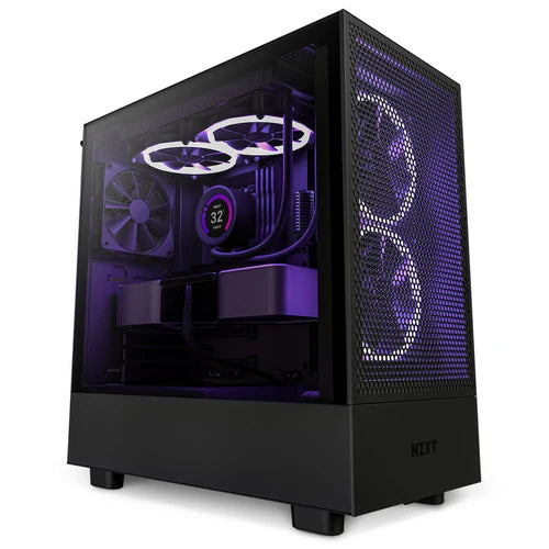 NZXT CC-H51FB-01 H5 FLOW MIDTOWER PC CASE | BLACK | MINI-ITX | MICRO-ATX | ATX | WITH 2 F120Q FANS | DARK TINTED TEMPERED GLASS | 6 MONTHS WARRANTY PC CASE