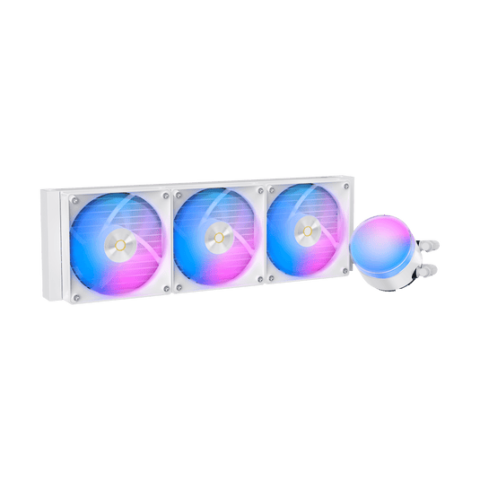 OCYPUS DELTA L36 ARGB V2 | WHITE | AIO LIQUID CPU COOLER | 360MM RADIATOR | 300W TDP | TRIPLE FAN | 120 X 120 X 25MM | ARGB PUMP LED + ARGB FAN LED | CONNECTOR: 4-PIN PWM | LGA 115X / 1200 / 1700 / 1851 | AM4 / AM5 | 6 MONTHS WARRANTY LIQUID COOLER