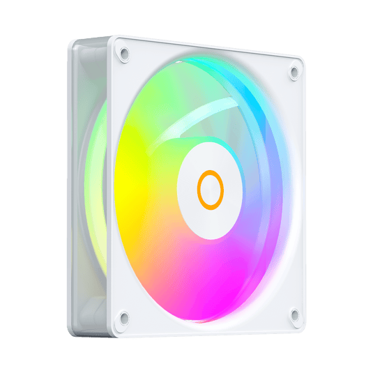 OCYPUS GAMMA F12 ELITE ARGB WITH TRANSPARENT FRAME | WHITE | SINGLE FAN PACK | 120 X 120 X 25MM DIMENSION | CONNECTOR: 4-PIN PWM | ARGB LED | HYDRAULIC BEARING | 169G WEIGHT | 6 MONTHS WARRANTY FANS