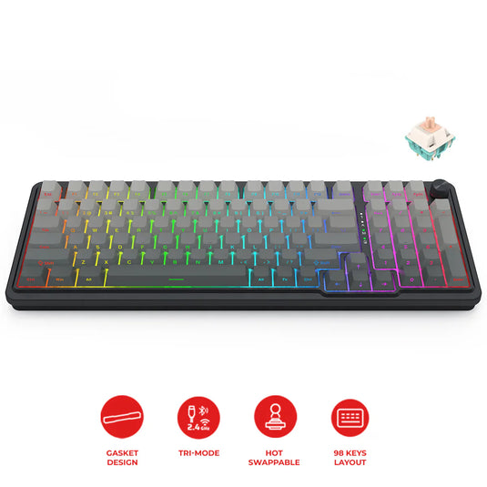 REDRAGON K686SP-RGB-PRO | EISA PRO| 98 KEYS | 96% LAYOUT DESIGN | 3 MODES HOT SWAPPABLE RGB MECHANICAL | WIRE | 2.4GHZ |BLUETOOTH | CREAM SWITCH |GRADIENT GREY | 6 MONTHS WARRANTY KEYBOARD