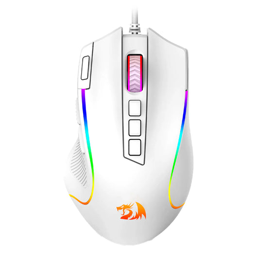 REDRAGON M612W-RGB | WHITE | PREDATOR | WIRED | ADJUSTABLE DPI | ERGONOMIC DESIGN | OPTICAL PIXART P3104 SENSOR | 1000HZ POLLING RATE | 11 PROGAMMABLE BUTTONS | RGB BACKLIGHT | 6 MONTHS WARRANTY MOUSE 6 MONTHS WARRANTY MOUSE