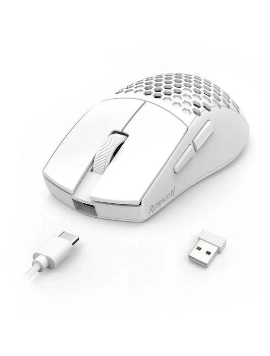REDRAGON M725W-LIT ASTROLABE LITE | WHITE | TRI-MODE | WIRED | 2.4GHZ | BLUETOOTH | UP TO 8,000 DPI | 5 PROGRAMMABLE BUTTONS | ULTRA-LIGHT HONEYCOMB | CUSTOM SOFTWARE | COOLING AIRFLOW DESIGN | 6 MONTHS WARRANTY MOUSE