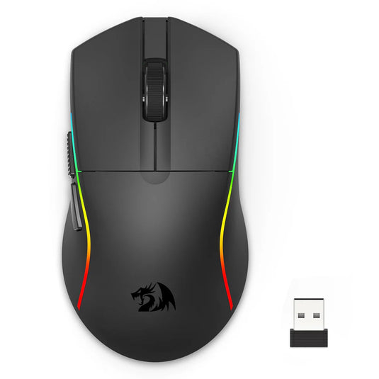 REDRAGON M816-LIT DEICIDE LITE | BLACK | ADJUSTABLE DPI UP TO 10,000 | TRI-MODE: WIRED | WIRELESS | BLUETOOTH | ERGONOMIC DESIGN | 1000HZ POLLING RATE | 6 PROGRAMMABLE BUTTONS | 6 MONTHS WARRANTY MOUSE