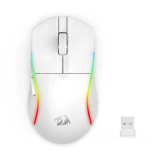 REDRAGON M816W-LIT DEICIDE LITE | WHITE | ADJUSTABLE DPI UP TO 10,000 | TRI-MODE: WIRED | WIRELESS | BLUETOOTH | ERGONOMIC DESIGN | 1000HZ POLLING RATE | 6 PROGRAMMABLE BUTTONS | 6 MONTHS WARRANTY MOUSE