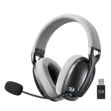 REDRAGON SKULD PRO |BLACK | 3-MODE WIRED WIRELESS AND BLUETOOTH | LIGHT-WEIGHT WITH BACKLIGHT| DETACHABLE | NOISE CANCELLING MICROPHONE |BREATHABLE FABRIC EARCUPS | 6 MONTHS WARRANTY HEADSET