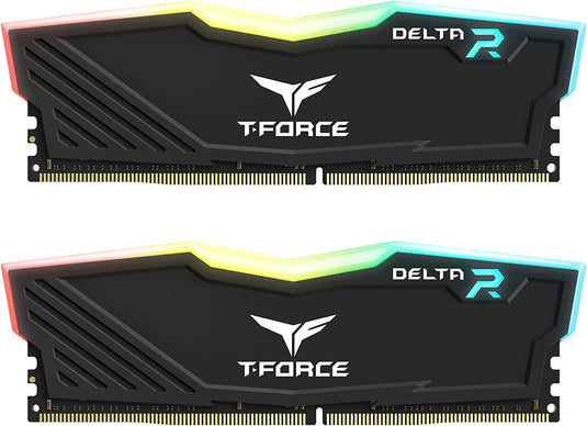 TEAMGROUP T-FORCE DELTA RGB DDR4 3200mhz 32GB (16x2) BLACK MEMORY CARD-MEMORY-Makotek Computers