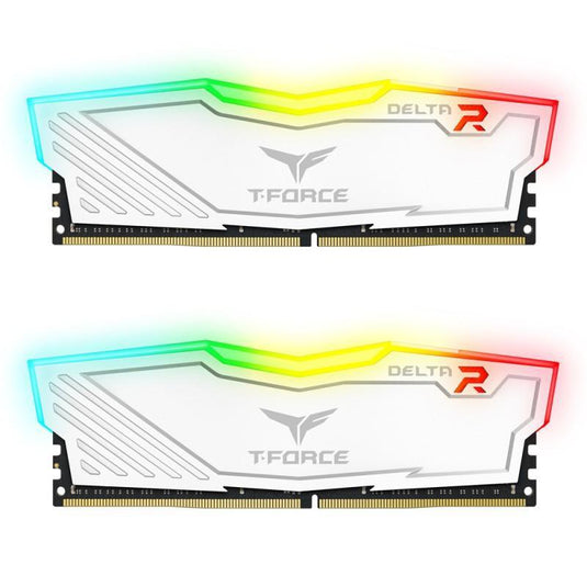 TEAMGROUP T-FORCE DELTA RGB DDR4 3200MHz 16GB (8x2) WHITE MEMORY CARD-MEMORY-Makotek Computers