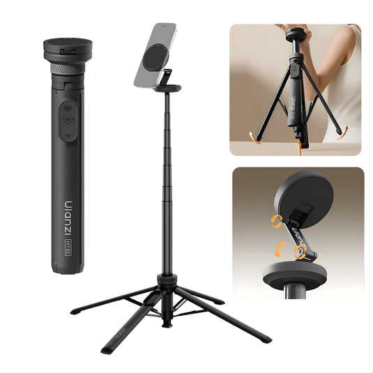 ULANZI MT85 AUOTMATIC SNAP PHONE TRIPOD SELFIE STICK WITH MAGSAFE |10m WIRELESS REMOTE ACCESSORIES
