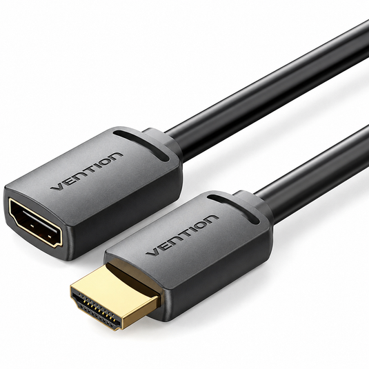 VENTION AHCBJ | 5M | BLACK | HDMI EXTENSION CABLE | HDMI 2.0 | 4K@60HZ |30AWG | NO DELAY AND NO FLICKER |SUPPORT HDR | COPPER CLAD STEEL | 6 MONTHS WARRANTY CABLE