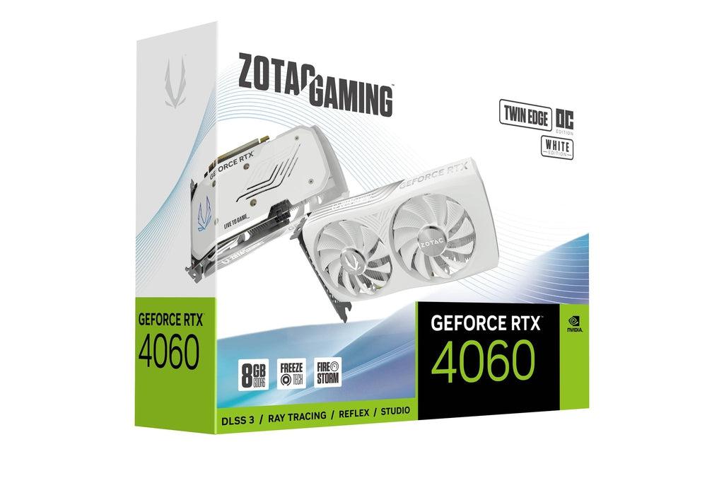 ZOTAC RTX 4060 TWIN EDGE OC WHITE 8GB GDDR6 GRAPHICS CARD-GRAPHICS CARD-Makotek Computers