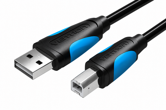 VENTION VAS-A16-B500 | 5M | USB 2.0 MALE TO B MALE PRINT CABLE | TINNED COPPER | 480MBPS | ALUMINUM FOIL + METAL BRAID | EMI/RFI RESISTANT | 6 MONTHS WARRANTY CABLE