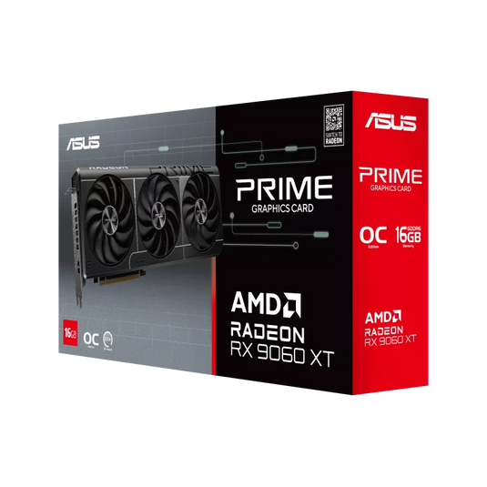 ASUS PRIME-RX9060XT-O16G | 16GB GDDR6 | PCI-E 5.0 | 20 GBPS | 128 BIT | 12 MONTHS WARRANTY GRAPHICS CARD